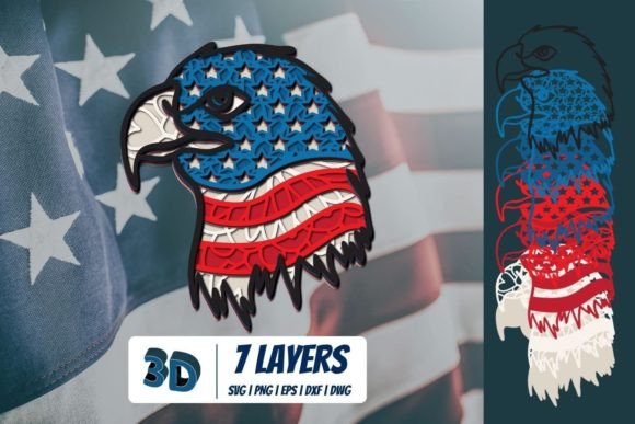 3D American Eagle SVG: Shapes for Branding