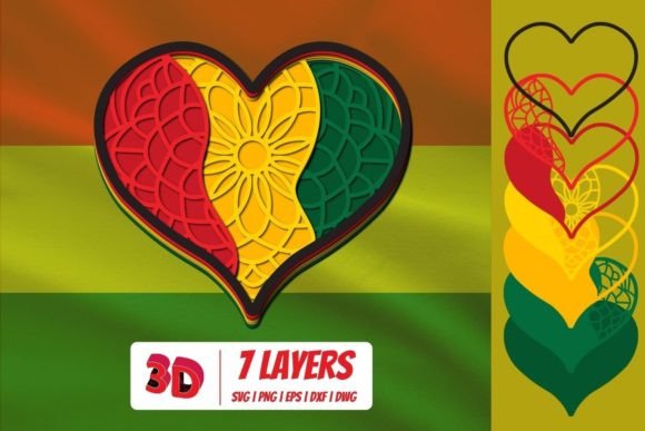 3D Juneteenth Heart SVG: Crafting Shapes
