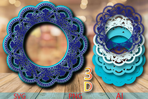 3D SVG Mandala Frame for Unique Shapes