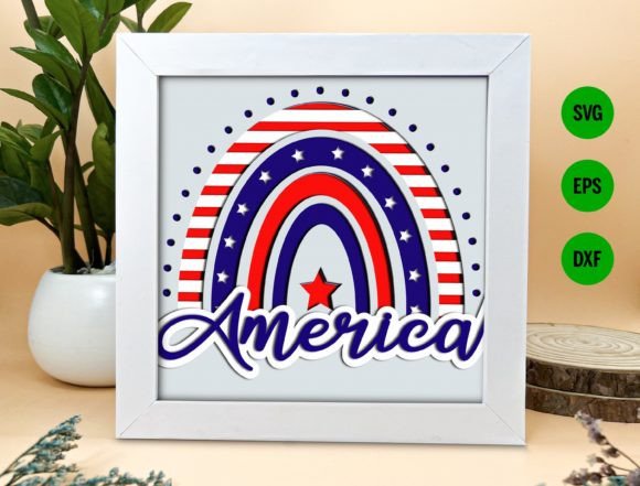 American Rainbow Shadow Box 3D SVG Review