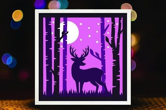 Beautiful Forest Deer 3D SVG for Shadow Boxes