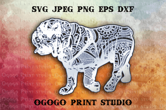 Bulldog 3D SVG for Shapes & Branding