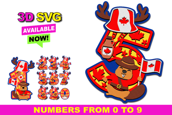 Canada Day 3D SVG: Graphics for Crafts