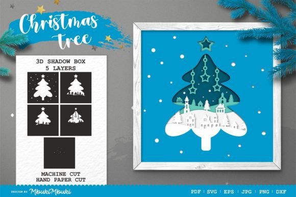 Christmas Tree 3D SVG: Graphics for Crafts