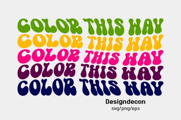 Color This Way Retro Wavy Groovy 3D Svg for Crafts and Graphics