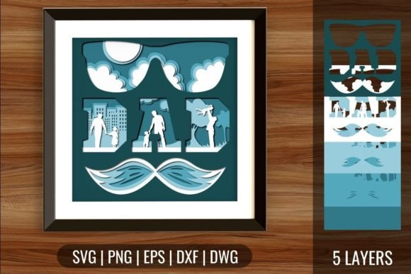 DAD Shadow Box SVG: 3D SVG for Shadow Boxes
