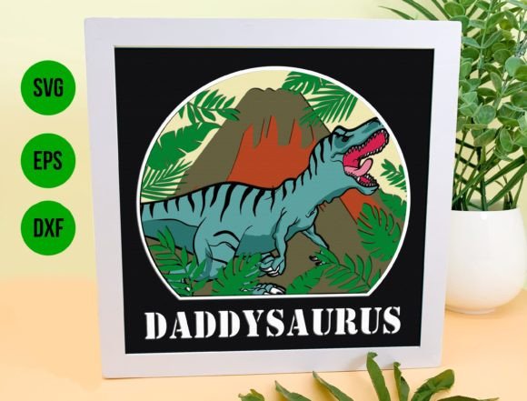 Daddysaurus 3D SVG for Shadow Boxes
