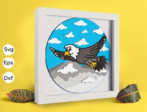 Eagle Papercut Light Box: 3D SVG for Shadow Boxes