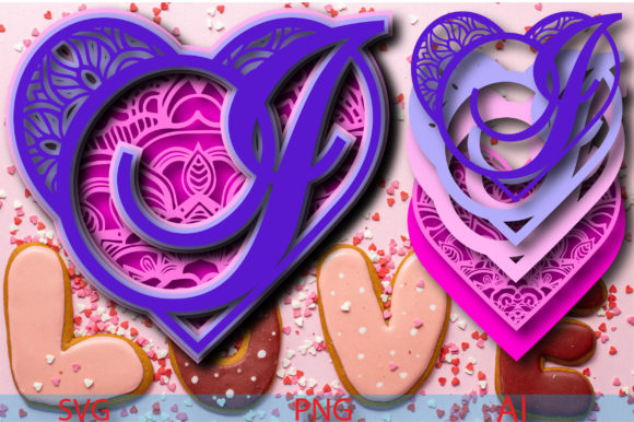 Heart Mandala Alphabet I: 3D SVG Shapes Review