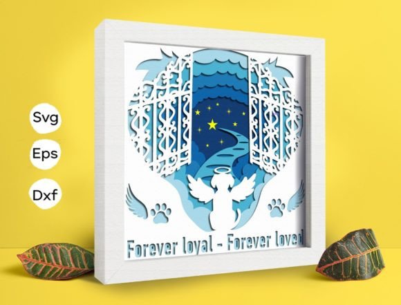 Memorial Dog Papercut Light Box: 3D SVG Shadow Boxes