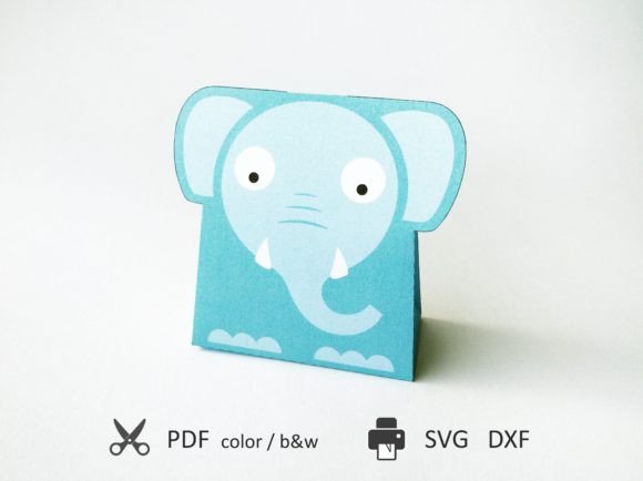 Paper Bag Elephant: 3D SVG for Gift Boxes