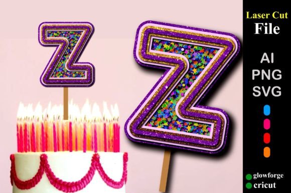 Paper Cut Alphabet Z Cake Topper SVG: A 3D SVG Review