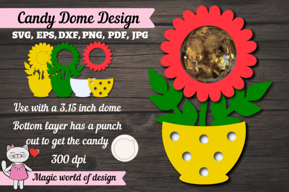 Red Flower Candy Dome: Crafts & Graphics