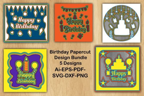 Reviewing 3D SVG Shapes: Birthday Papercut Set