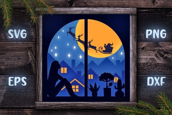Winter Scene with Reindeers - 6 SVG S: A Designer’s Review of 3D SVG Shadow Boxes