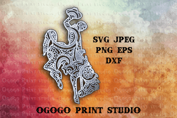 Wyoming Bucking Horse 3D SVG Shapes